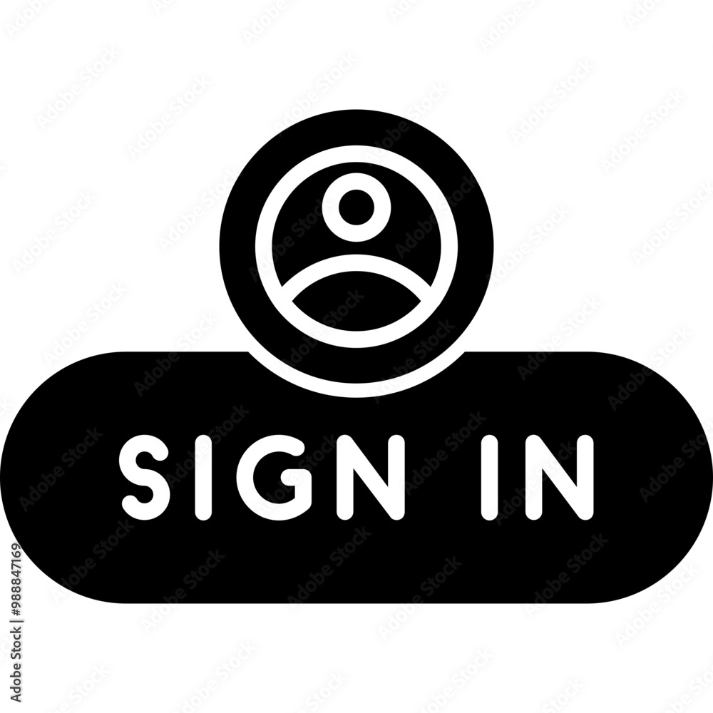 Naklejka premium Sign In Button Icon