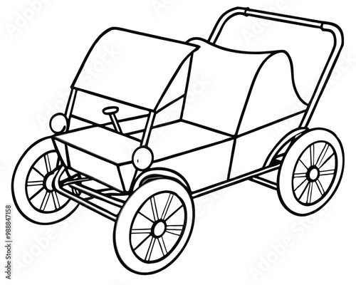 Buggy sports car vector silhouette