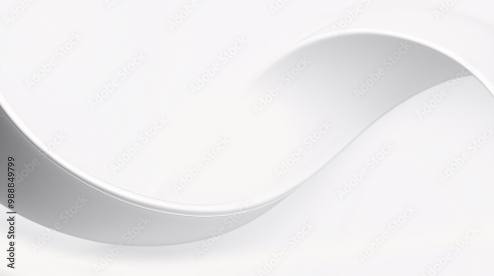 Obraz premium Abstract white wave-like curves on a clean minimal background, ideal for modern designs