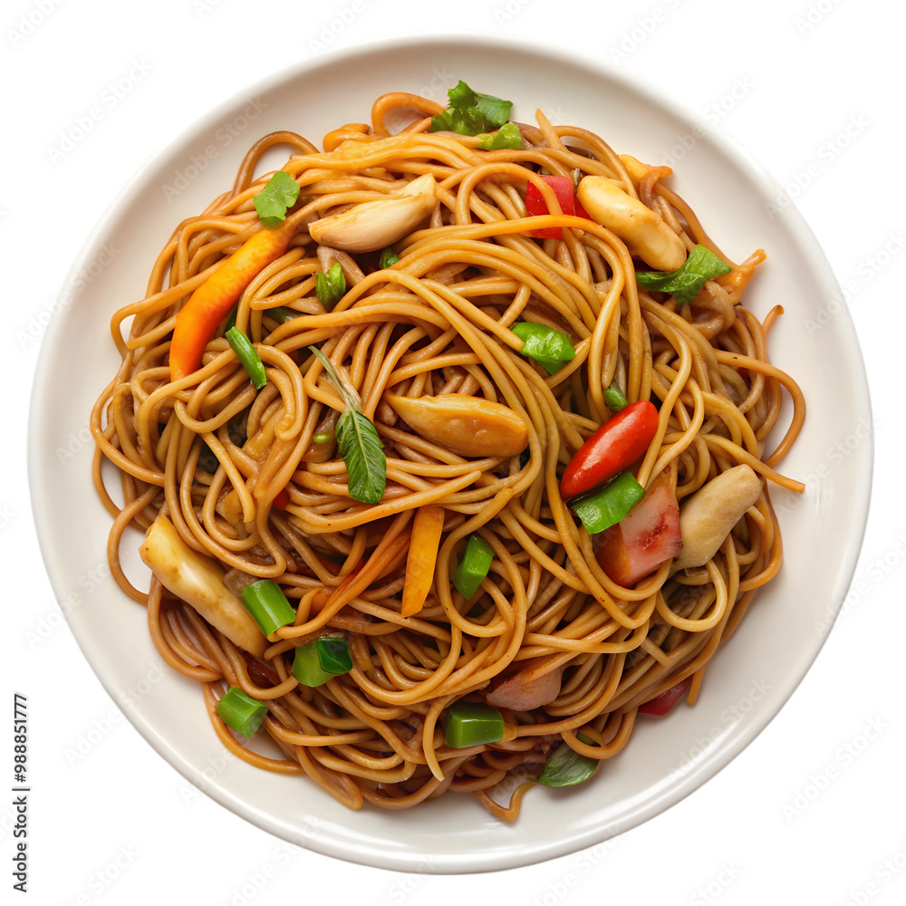 Chinese food chow Mein isolated on transparent background Chinese food chow Mein isolated on transparent background