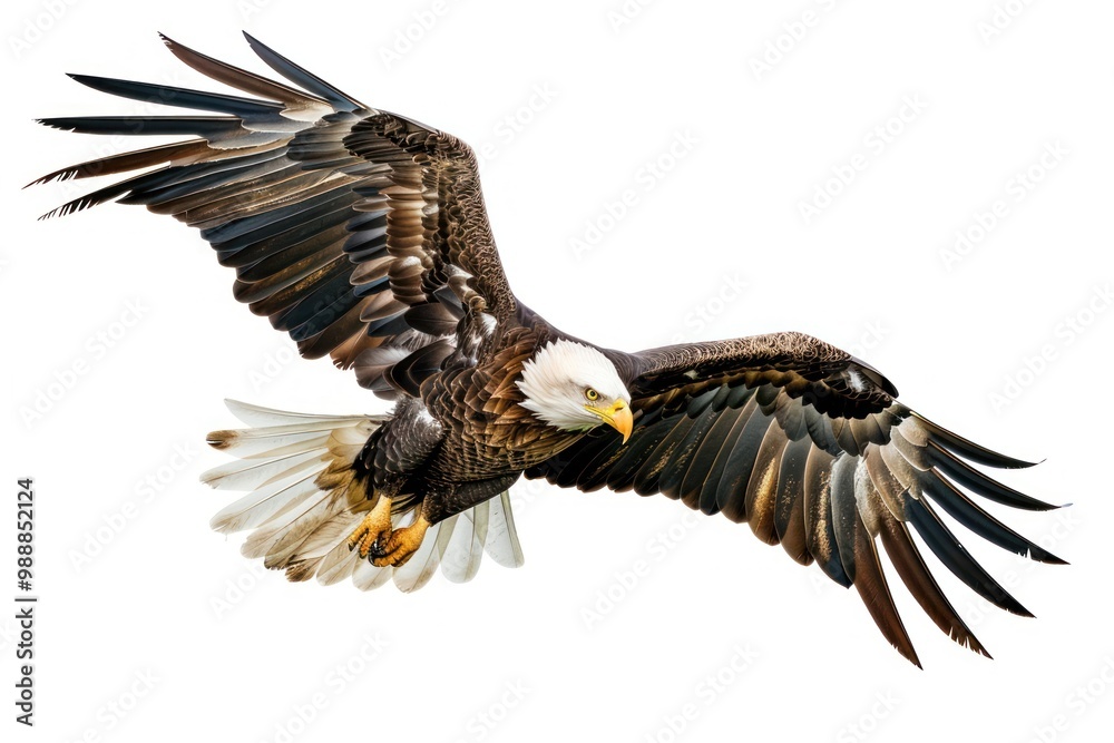 Fototapeta premium Majestic bald eagle in flight