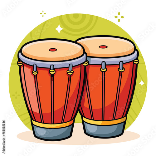 Conga drum vector illustration isolated on a white background