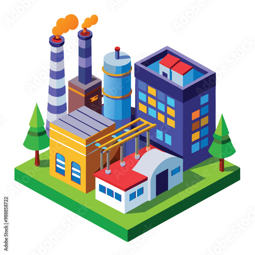 Factory vector illustration isolated on a white background