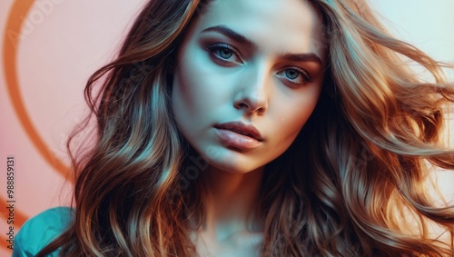 A woman with long brown hair