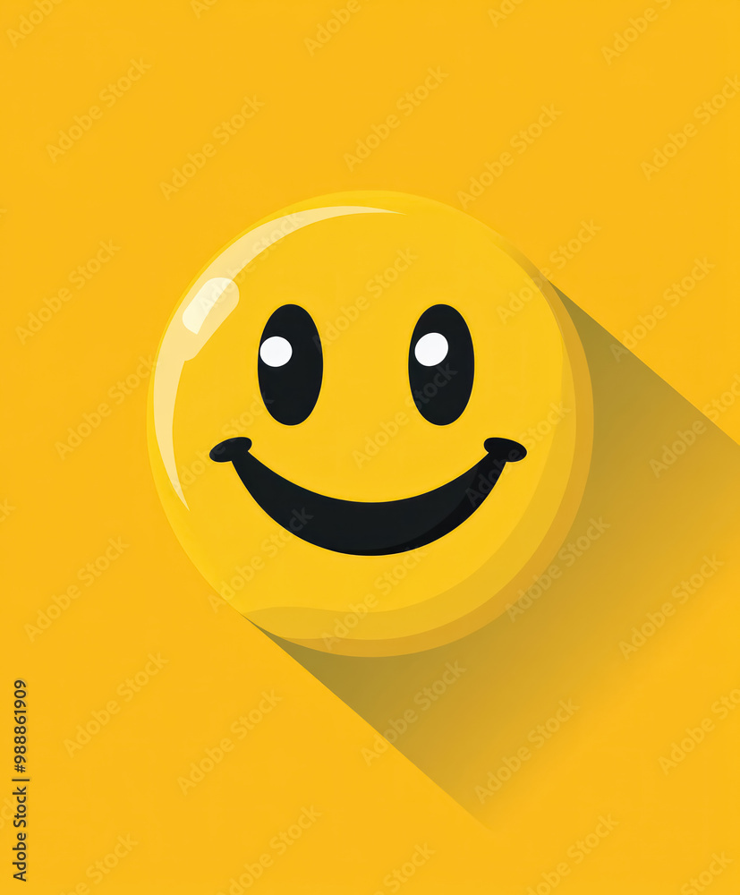 smiley face emoji on yellow background Stock Illustration Adobe Stock