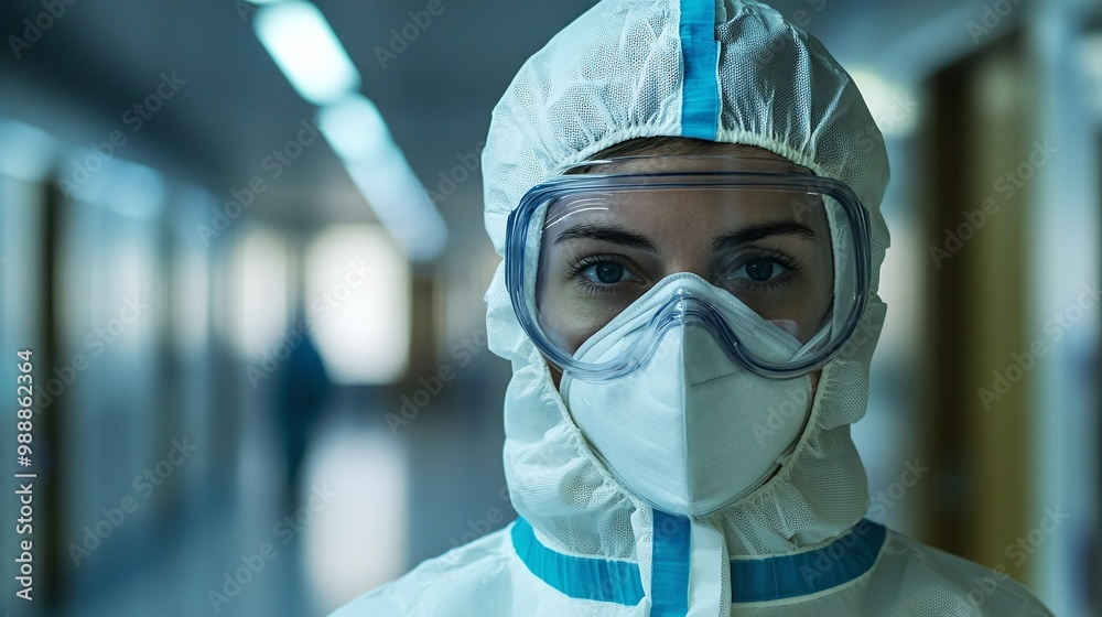 focused healthcare professional in protective mask and goggles working in a medical facility, showcasing the importance of safety and hygiene in a clinical environment focused healthcare professional in protective mask and goggles working in a medical facility, showcasing the importance of safety and hygiene in a clinical environment