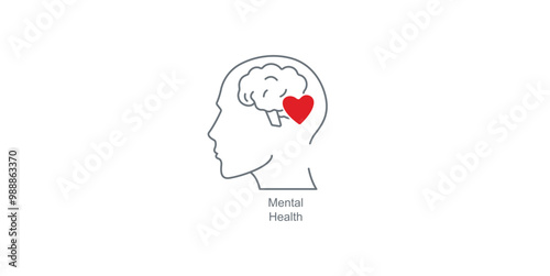 Mental Health Icon for Mobile Apps Promoting Wellness and Self-Care