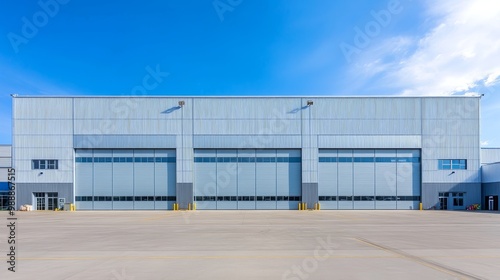 Wallpaper Mural Contemporary warehouse structure for logistics and cargo transport with parking under clear sky Torontodigital.ca