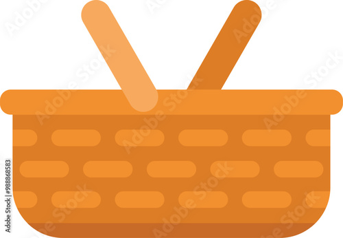 This empty picnic basket is waiting to be filled with delicious food for a delightful outdoor dining experience