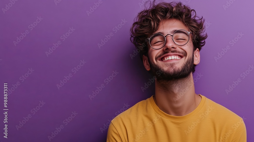 Portrait of a happy handsome man in a shirt with laughing Portrait of a happy handsome man in a shirt with laughing