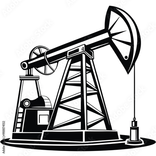 Oil pump vector line art