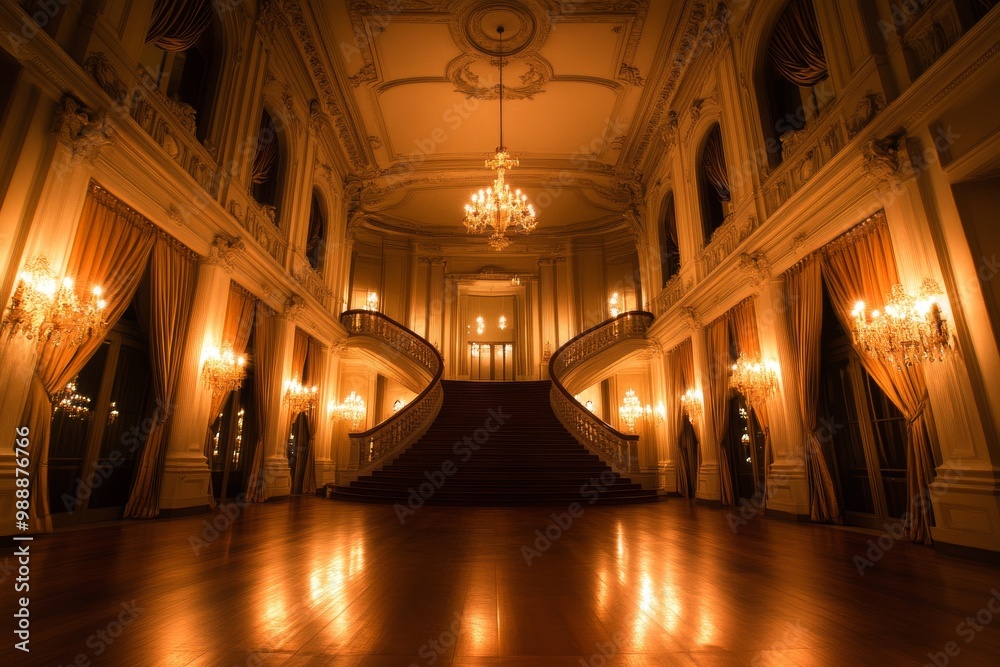 Fototapeta premium Grand Staircase in a Luxurious Mansion