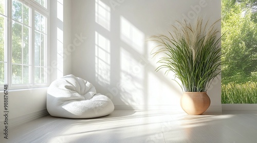 modern bright room with a clean design showcasing wheat grass in a vase perfect for fresh and natural decor ideas in contemporary living spaces and relaxing environments