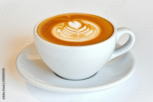 A Cup of Latte Art with a White Background