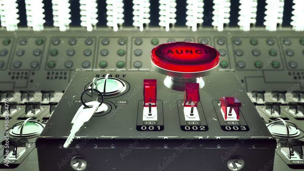 A Retro Launch Control Center That Monitors And Controls Missile Launch ...