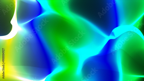 Green and blue color background on black background