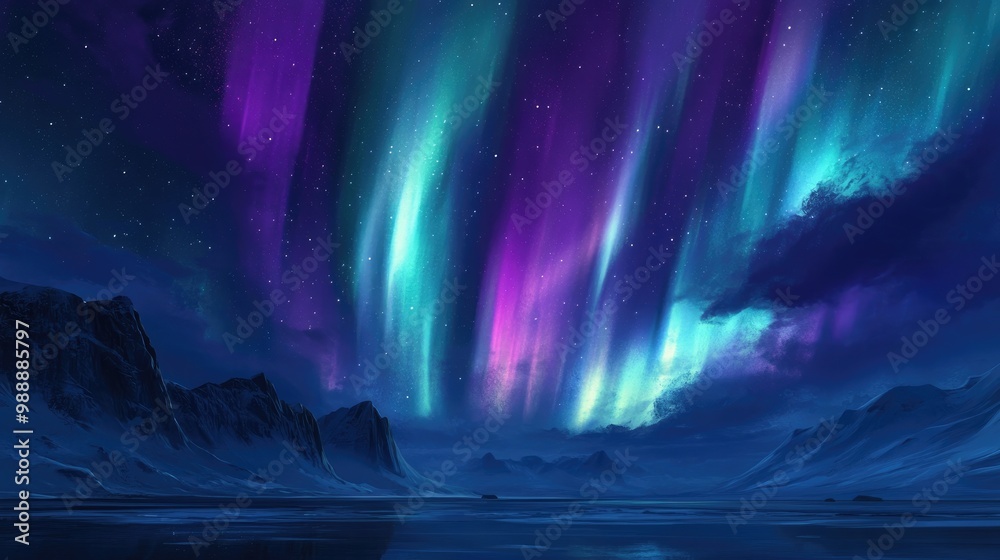 Aurora borealis highlighting the stunning beauty of the night sky Aurora borealis highlighting the stunning beauty of the night sky