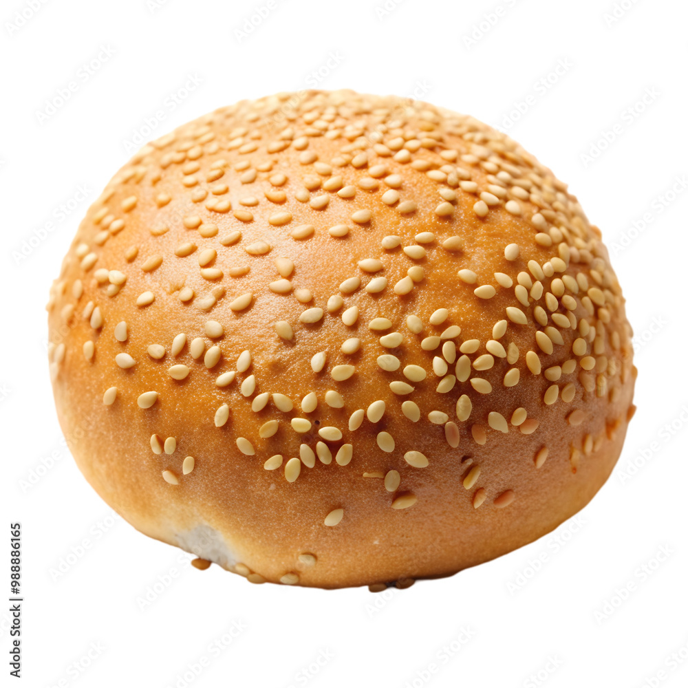 Sesame bun bread isolated on transparent background Sesame bun bread isolated on transparent background