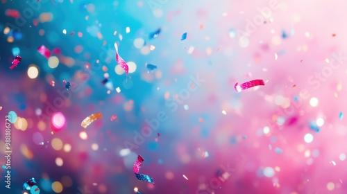 New Year celebration with a vibrant pink and blue background