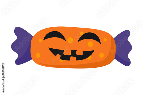 halloween candy decoration cartoon character. vector illustration