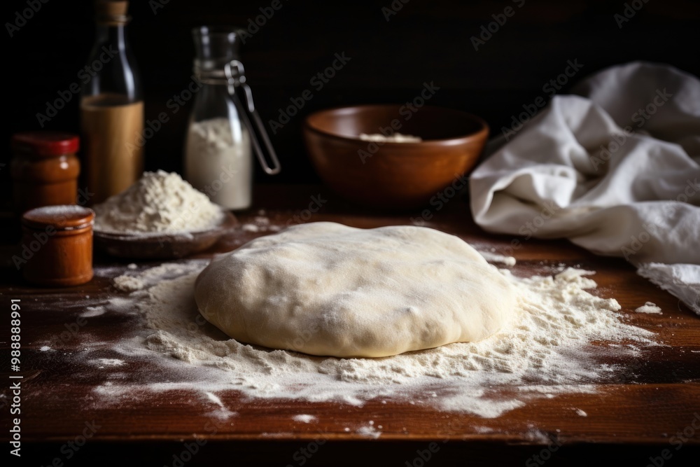 Baking dough bread table. Baking dough bread table.