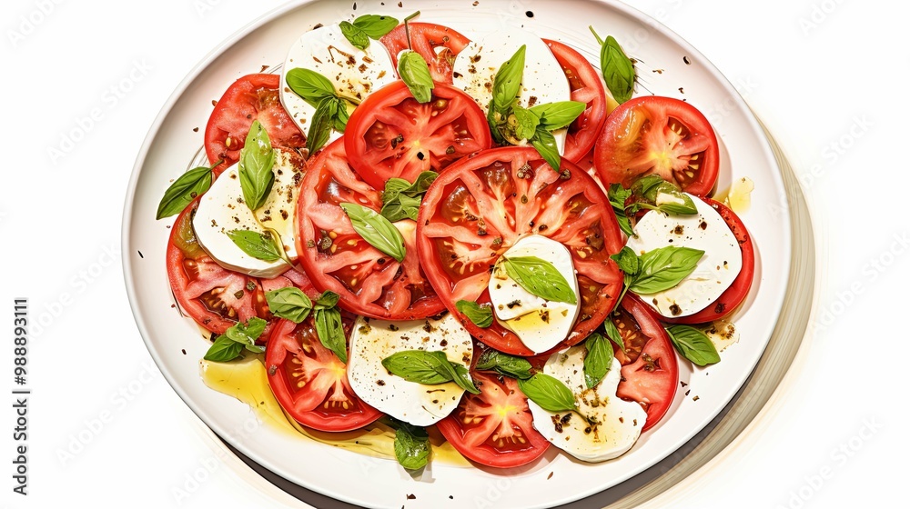 Caprese Salad with Basil, Tomato, and Mozzarella Caprese Salad with Basil, Tomato, and Mozzarella