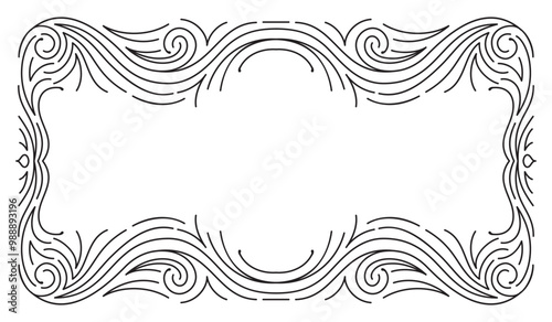 Vector design element and illustration in simple linear style - boho arch logo design element and frame for social media stories and posts, square border with ornament and copy space for text