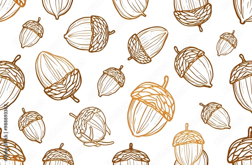 Seamless pattern with acorns, autumn, textile and paper pattern, holiday background, pattern, banner, thanksgiving, halloween, nice, AI art work Seamless pattern with acorns, autumn, textile and paper pattern, holiday background, pattern, banner, thanksgiving, halloween, nice, AI art work