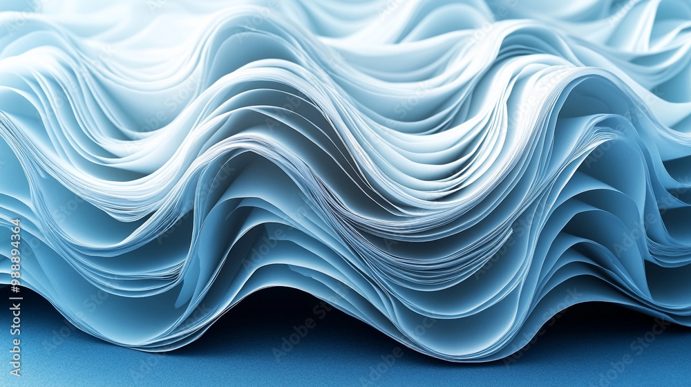 Abstract waves of layered white paper create a calming texture, perfect for backgrounds or artistic designs in various applications. Abstract waves of layered white paper create a calming texture, perfect for backgrounds or artistic designs in various applications.