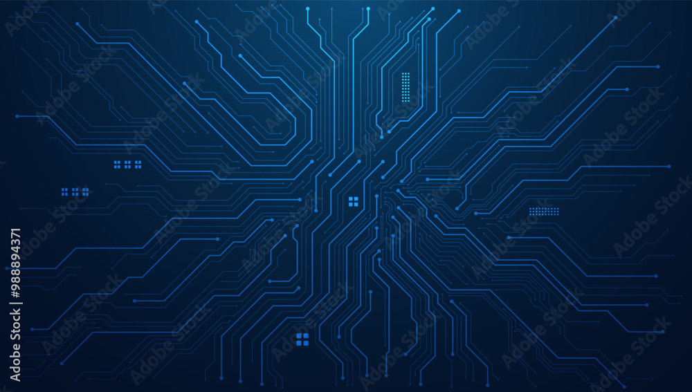 Obraz premium Circuit board. Technology background. Central Computer Processors CPU concept. Motherboard digital chip..