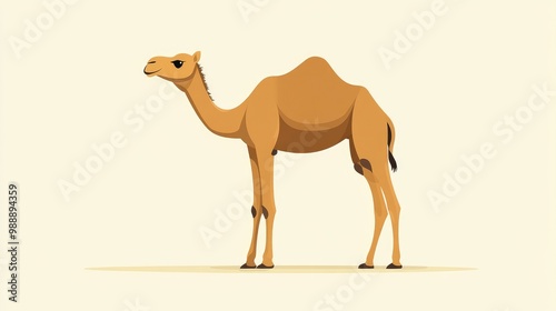 Flat illustration of a camel on a plain background