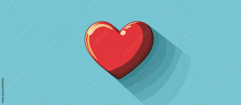 Flat design cartoon heart symbol representing love Flat design cartoon heart symbol representing love