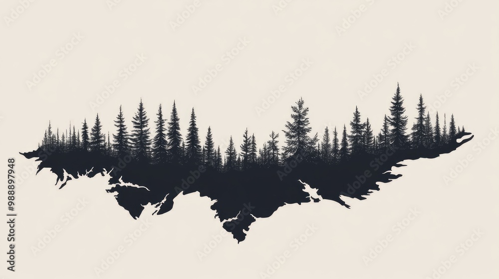 Fototapeta premium Grey silhouette illustration of a province map