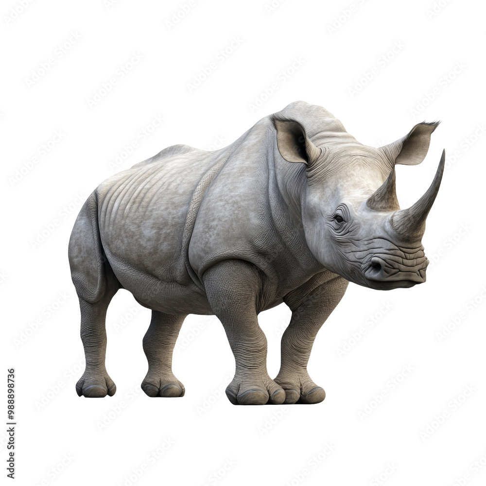 Rhino standing still Clipart Illustration Rhino standing still Clipart Illustration