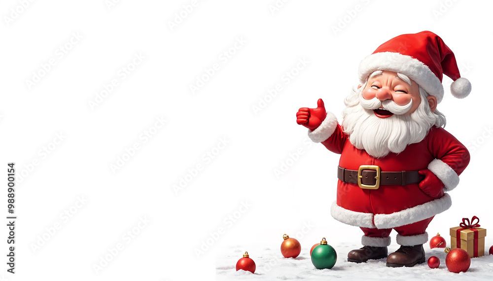 Cartoon Santa Claus with gifts on a white background. Background with Santa. Christmas background Cartoon Santa Claus with gifts on a white background. Background with Santa. Christmas background