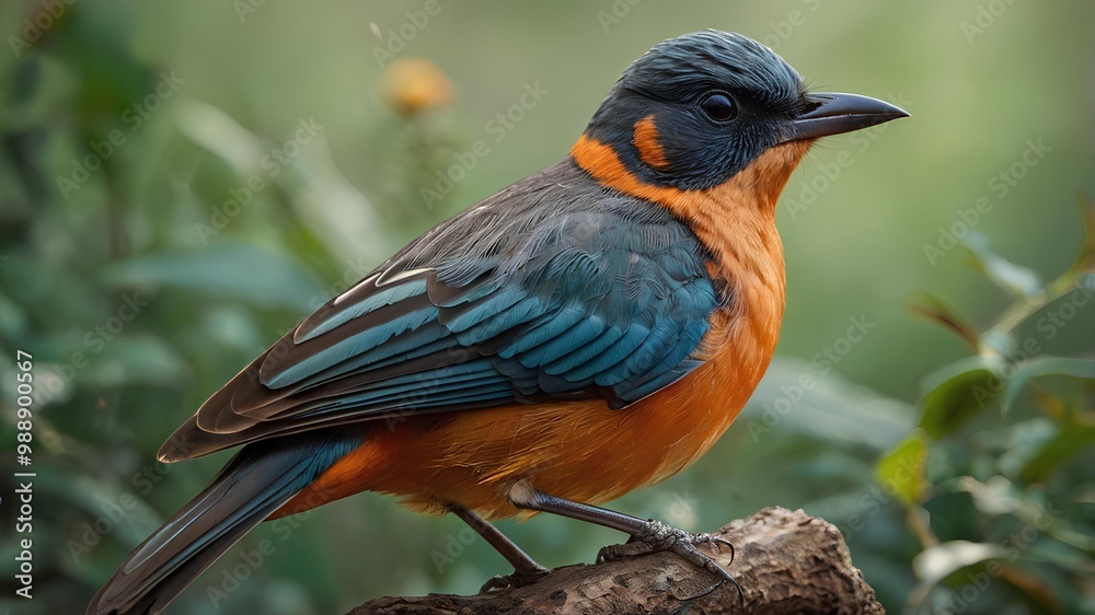 Fototapeta premium Great Tit, Parus major, bird in forest at winter sun 