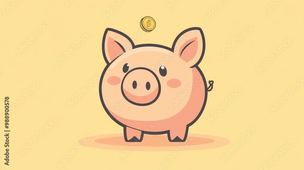 Simple piggy bank logo with a friendly pig icon and coin dropping in, perfect for financial businesses or savings campaigns. Simple piggy bank logo with a friendly pig icon and coin dropping in, perfect for financial businesses or savings campaigns.