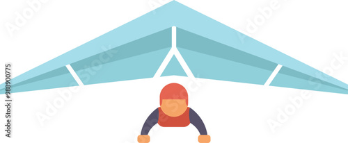 Hang glider pilot is soaring through the sky, enjoying the freedom and exhilaration of flight