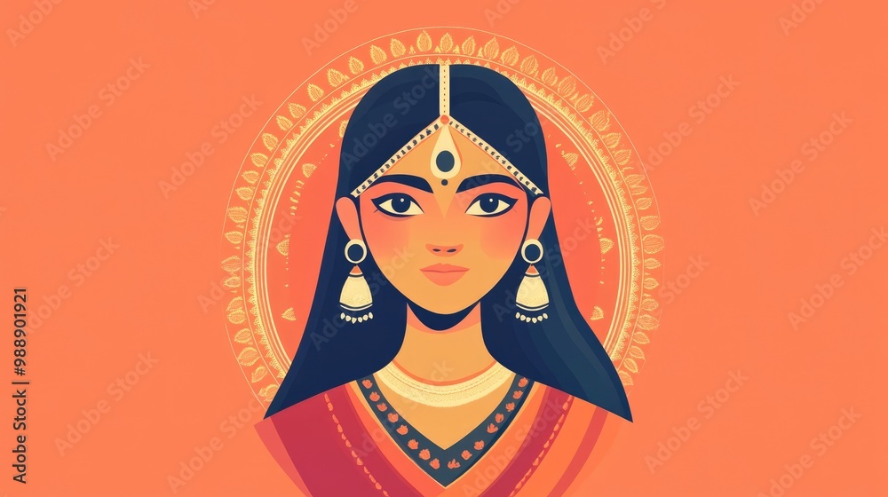 Flat Design Representation of the Indian Female Name Roopa Flat Design Representation of the Indian Female Name Roopa