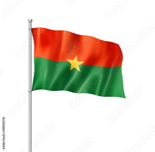 Burkina Faso flag isolated on white photo