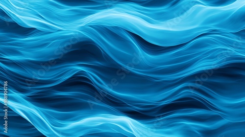 Abstract blue water waves with soft flowing patterns on a dark background.