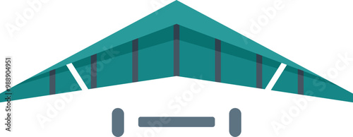 Hang gliding extreme sport icon showing hang glider in flight for outdoor adventure and recreation concept
