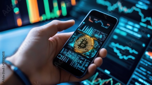 Wallpaper Mural Cryptocurrency Trading Insights on Smartphone Display Torontodigital.ca