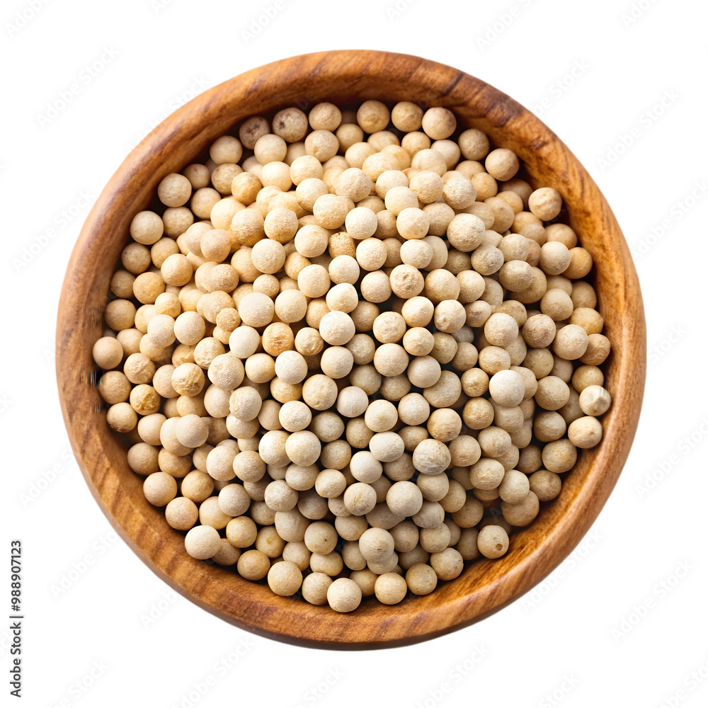 White peppercorn on wooden isolated on transparent background White peppercorn on wooden isolated on transparent background