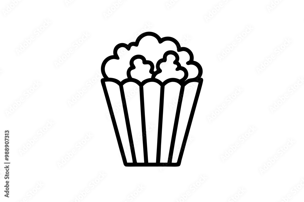 pop corn silhouette vector icon, white background pop corn silhouette vector icon, white background