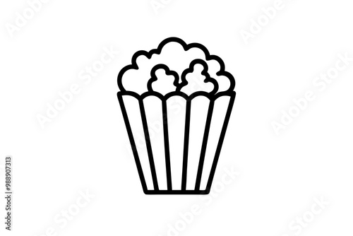 pop corn silhouette vector icon, white background photo