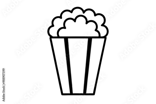 pop corn silhouette vector icon, white background photo