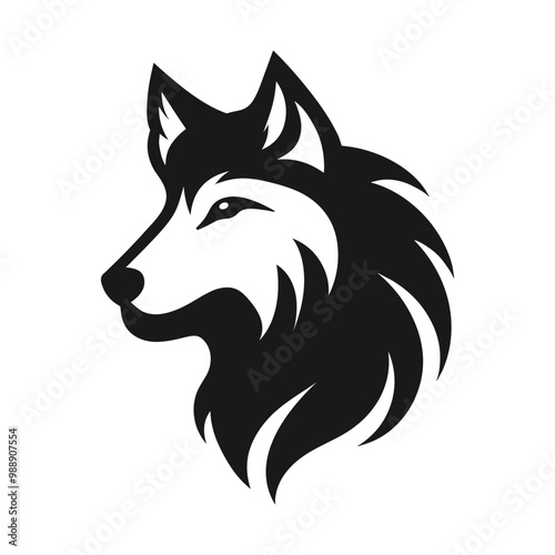 Sleek and Powerful Wolf Silhouette Logo for Modern Brands