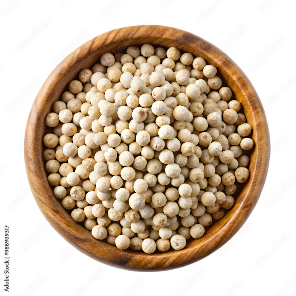 White peppercorn on wooden isolated on transparent background White peppercorn on wooden isolated on transparent background