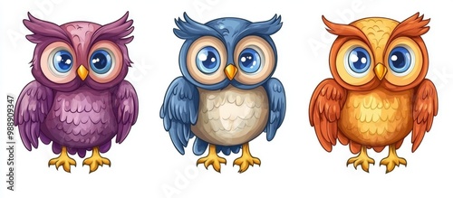 Wallpaper Mural Adorable cartoon owl coloring book designed for kids Torontodigital.ca